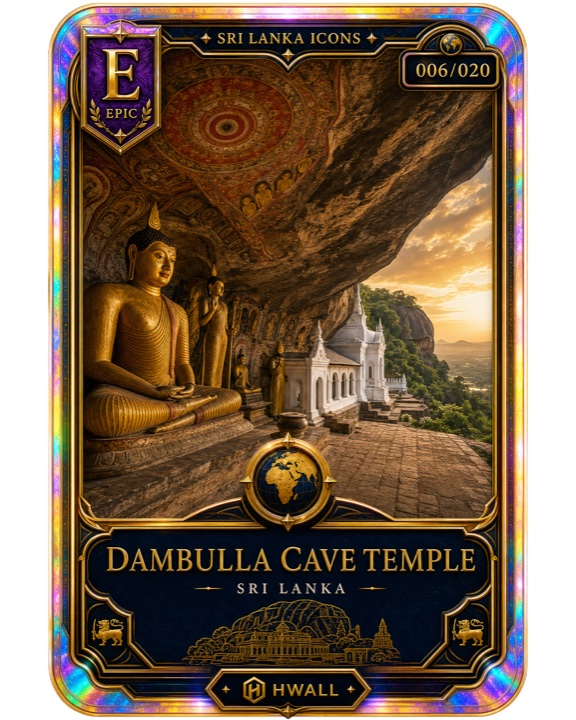 HelloWall destination card artwork for Dambulla Cave Temple