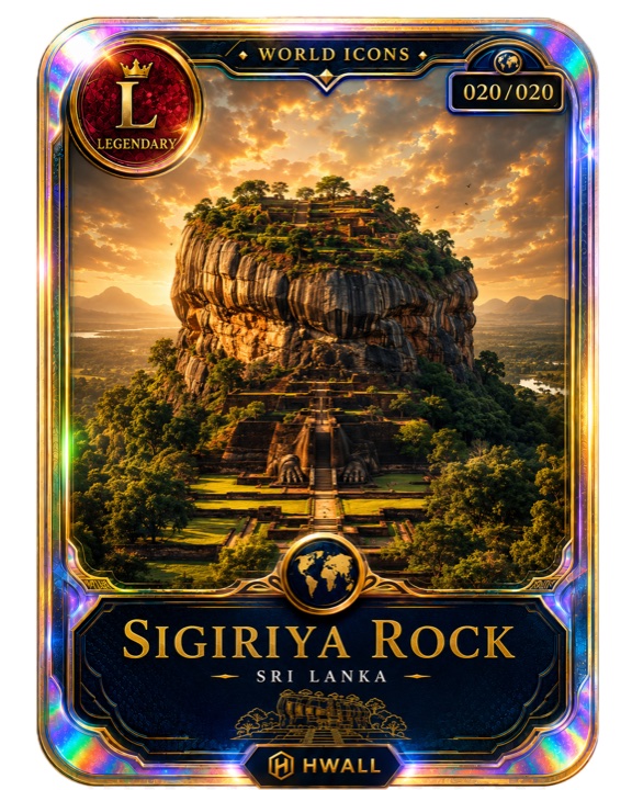 HelloWall destination card artwork for Sigiriya Rock