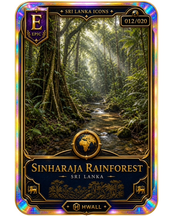 HelloWall destination card artwork for Sinharaja Rainforest